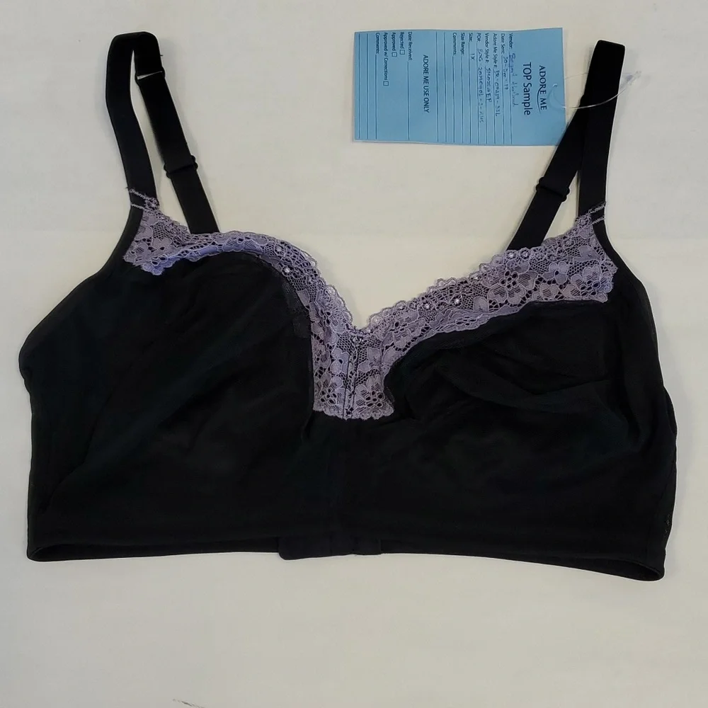 Adore Me Black and Purple Lace Bras - Picture 3 of 7